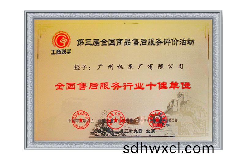 全國售后十佳單位(圖1)
